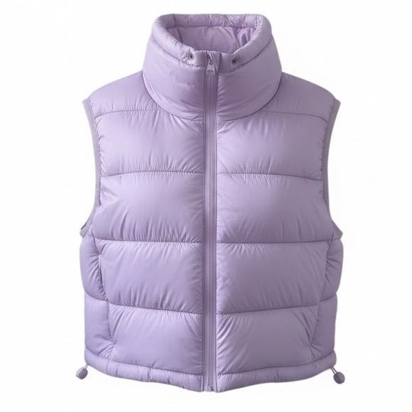 Zara Jackets & Blazers - Zara Lavender Cropped Puffer Vest | Quilted Zip Front | Size Small
